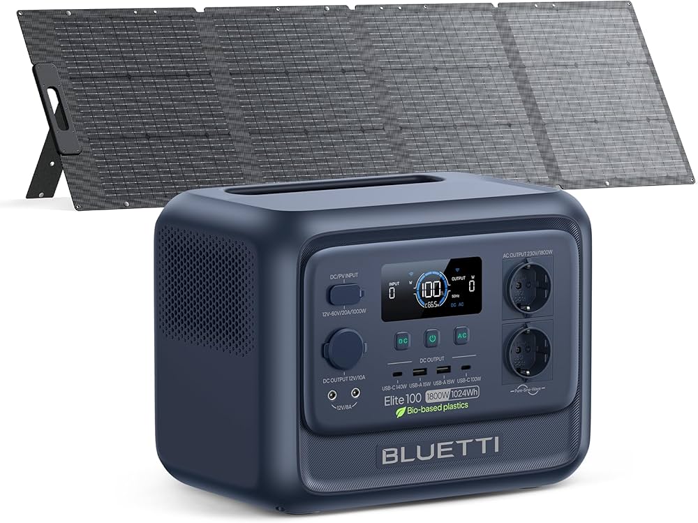 BLUETTI Elite 100 V2+200W Solar | 1800W 1024Wh 200W Solar Kit